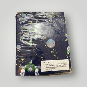 Disney Toy Story Buzz Lightyear Kids Twin Blue Flannel Sheet Set Vintage Retro